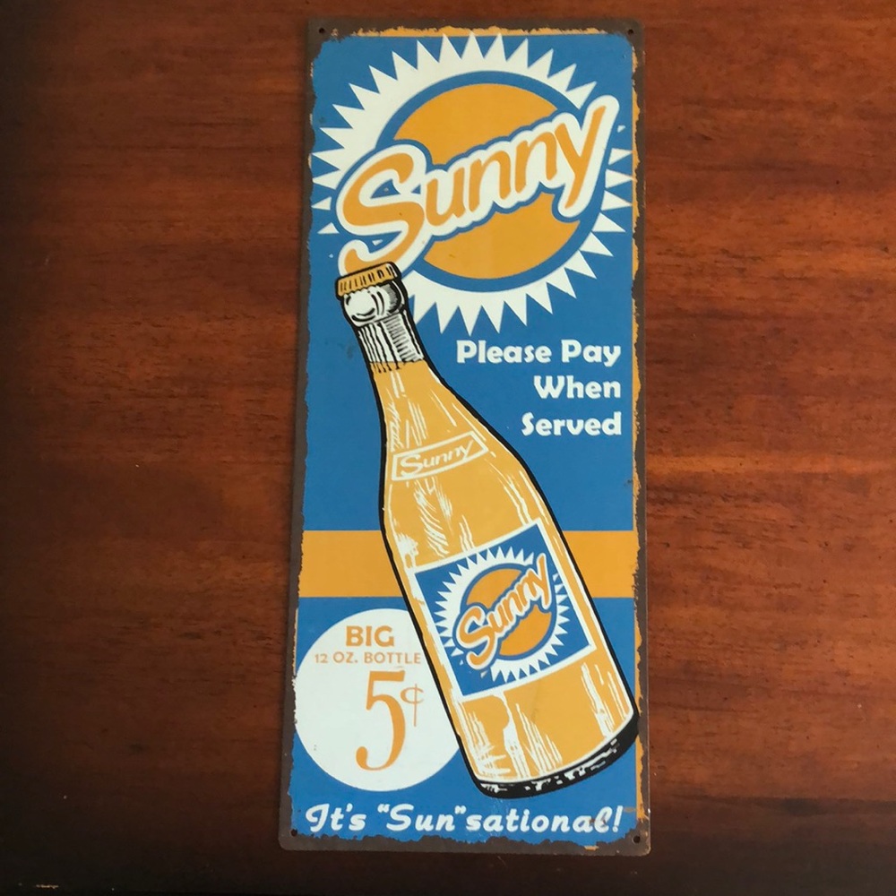 SUNNY SODA Vintage Metal Sign